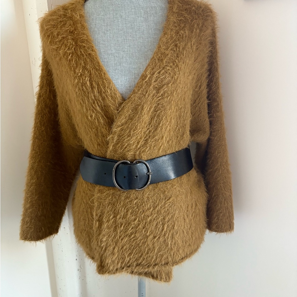 Olive Green Fuzzy Cardigan